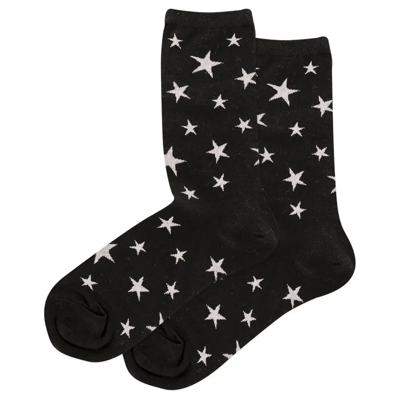 HOTSOX WOMEN'S GLOW IN THE DARK STARS CREW SOCKS