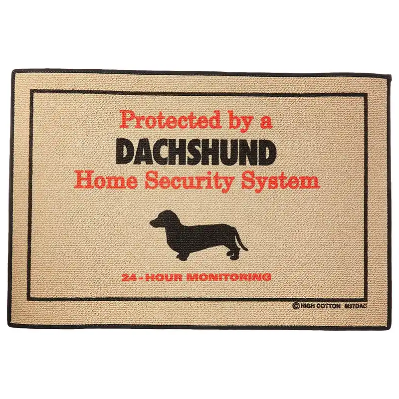 HIGH COTTON DOORMAT - DACHSHUND HOME SECURITY