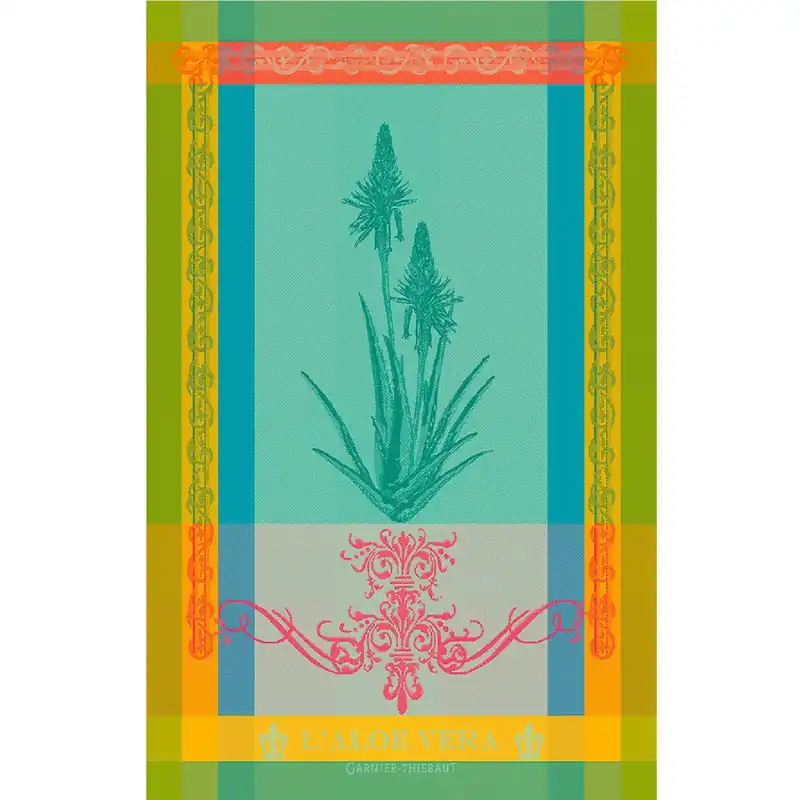 GARNIER-THIEBAUT FRANCE ALOE VERA VERT KITCHEN TOWEL