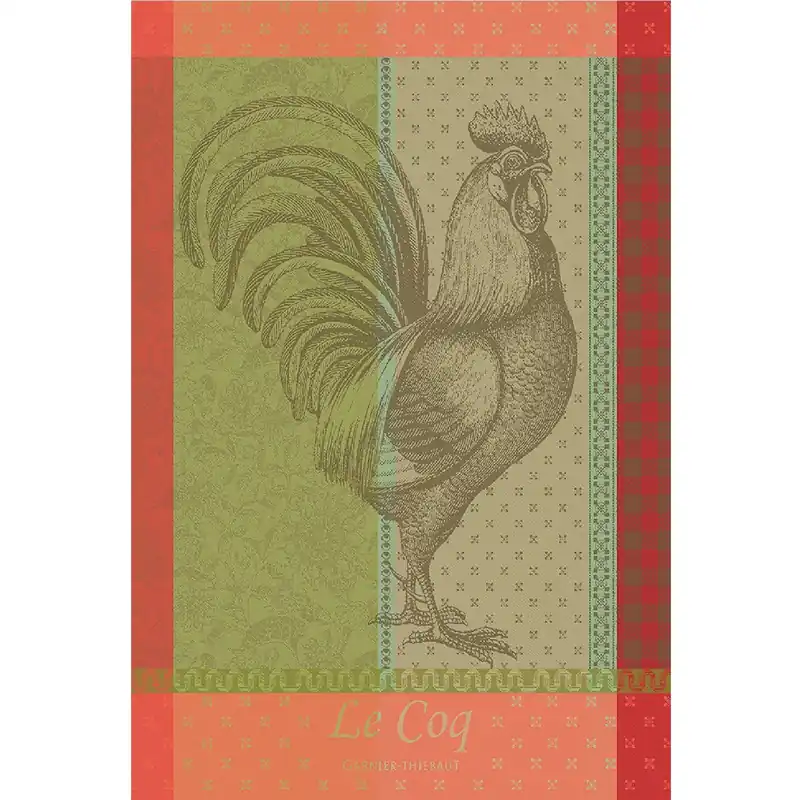 GARNIER-THIEBAUT FRANCE LE COQ VERT KITCHEN TOWEL