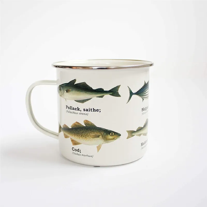 GIFT REPUBLIC MULTI FISH ENAMEL MUG
