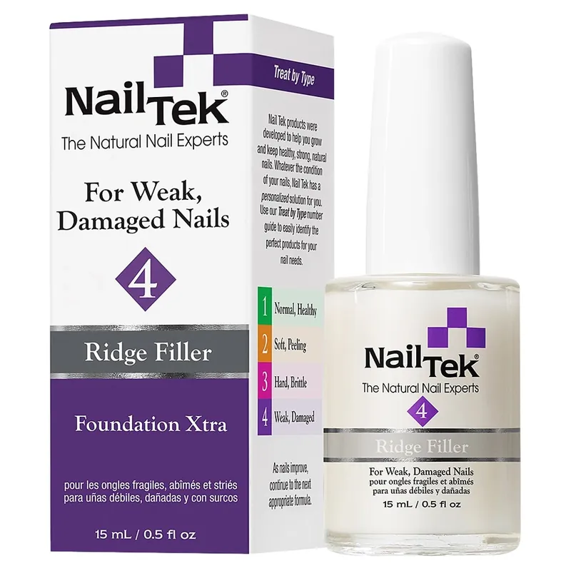 Nail Tek Ridge Filler 4 Foundation Xtra - For Weak, Damaged Nails 0.5oz