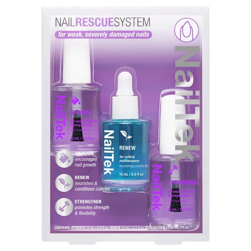 Nail Tek Nail Rescue System For Weak, Severely Damaged Nails 3piece