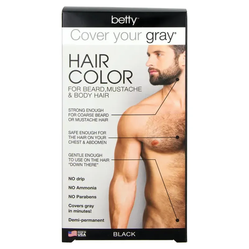 Betty Beauty Cover Your Gray - Men's Hair Color for Beard, Mustache, & Body