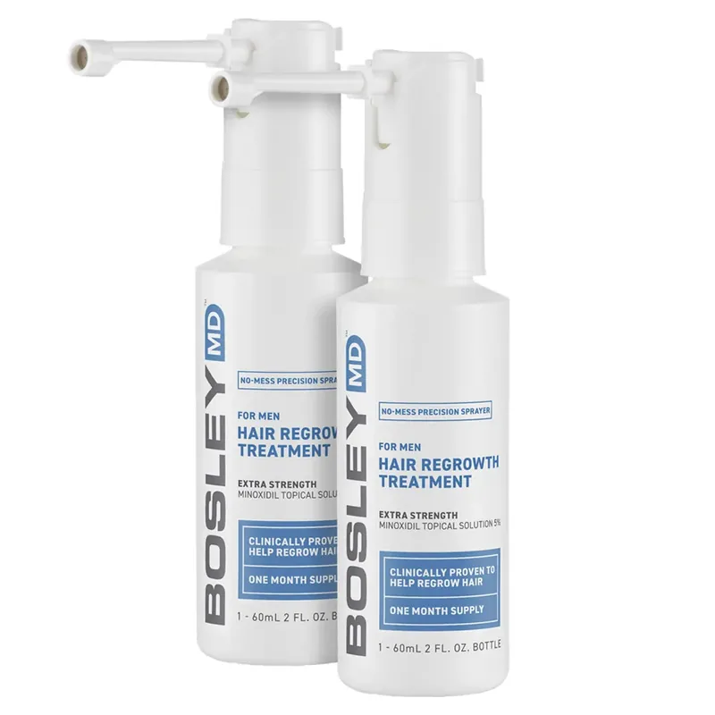 BosleyMD Hair Regrowth Treatment Spray For Men - Extra Strength Minoxidil 5% 2 x 2oz 2piece