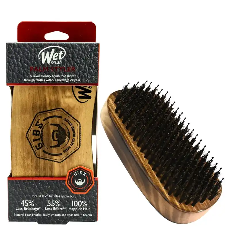 GIBS Grooming Wooden Palm Brush (Wet Brush Palm Styler) 1piece