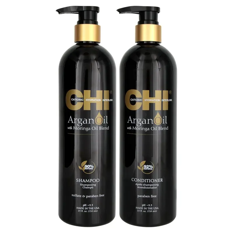 CHI Argan Oil with Moringa Oil Blend Shampoo & Conditioner Set 25 oz 2piece