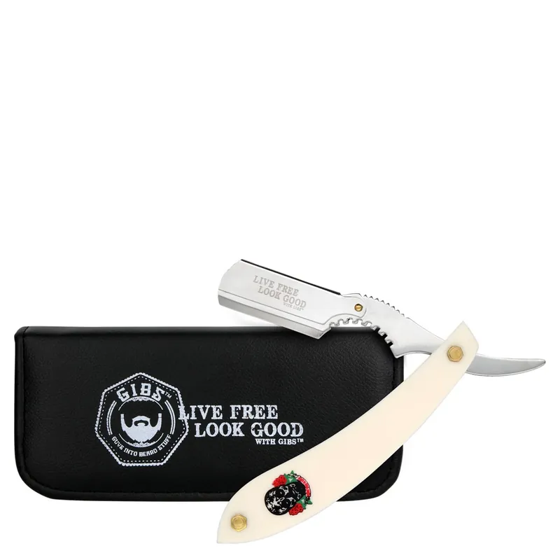 GIBS Grooming Live Free Look Good Straight Razor 2piece