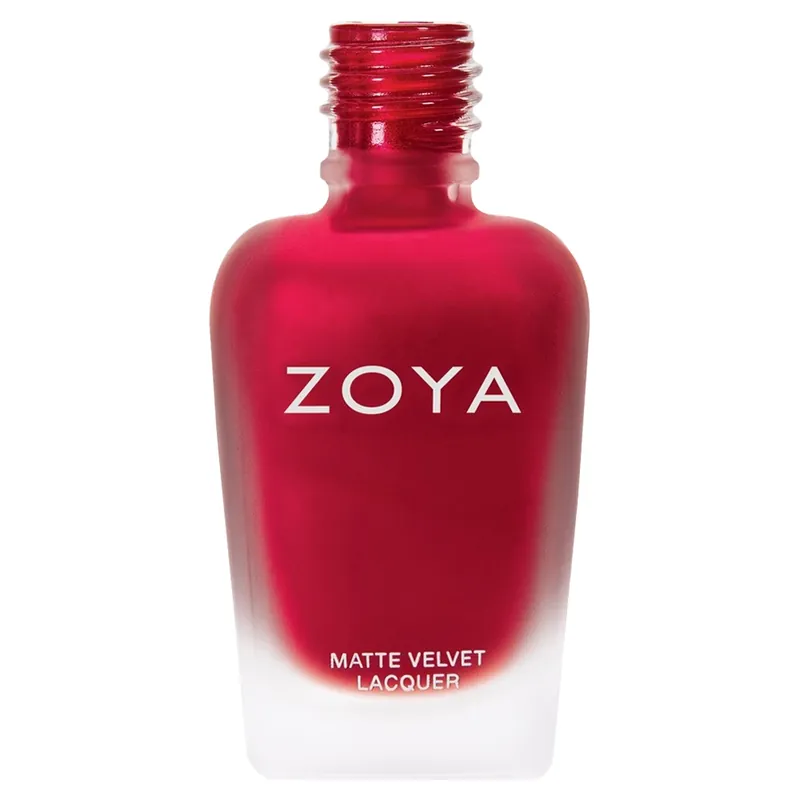 Zoya Matte Velvet - Amal #ZP816 Classic Crimson Red 0.5oz