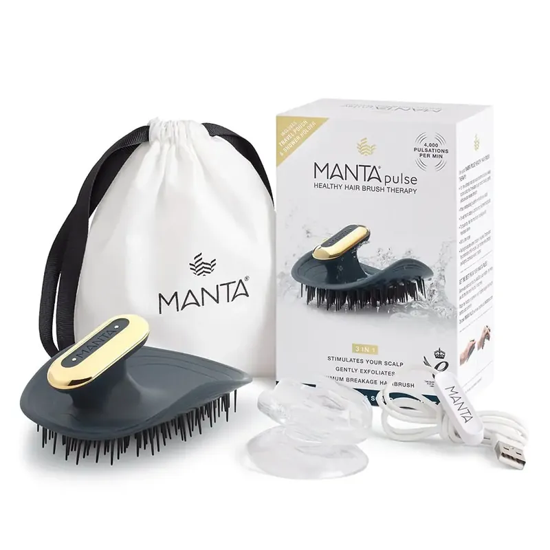 Manta Healthy Hair Brush Pulse Brush with Shower Holder