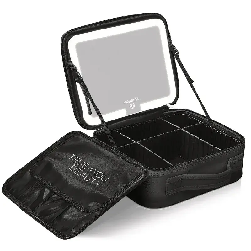 Mirabella Pro Makeup Travel Bag With LED Mirror 2piece