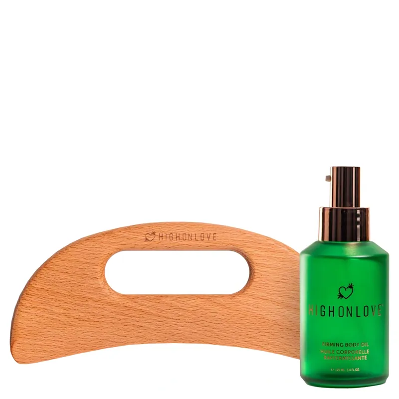 High On Love Firming Body Oil and Gua Sha Set 2piece