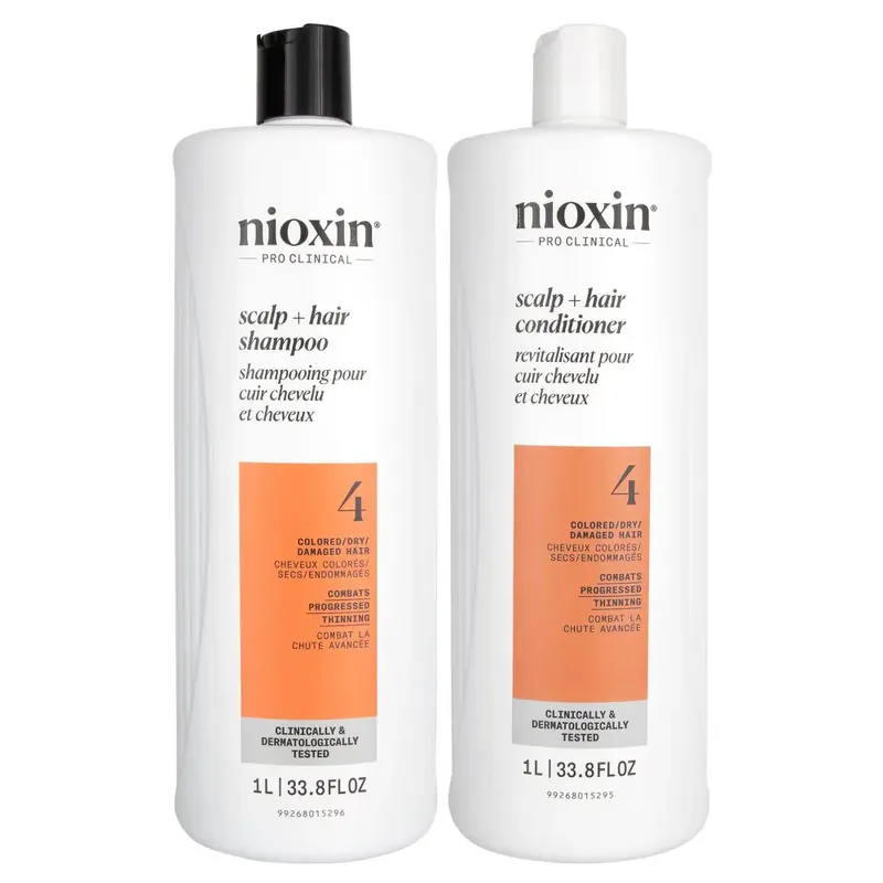 Nioxin Pro Clinical System 4 Color Safe Scalp Therapy Shampoo & Conditioner Set 33.8 oz 2piece