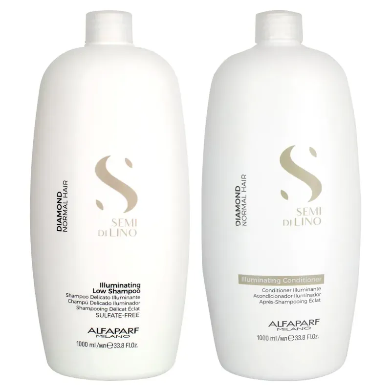Alfaparf Semi di Lino Diamond Illuminating Low Shampoo & Conditioner Duo 33.8 oz 2piece