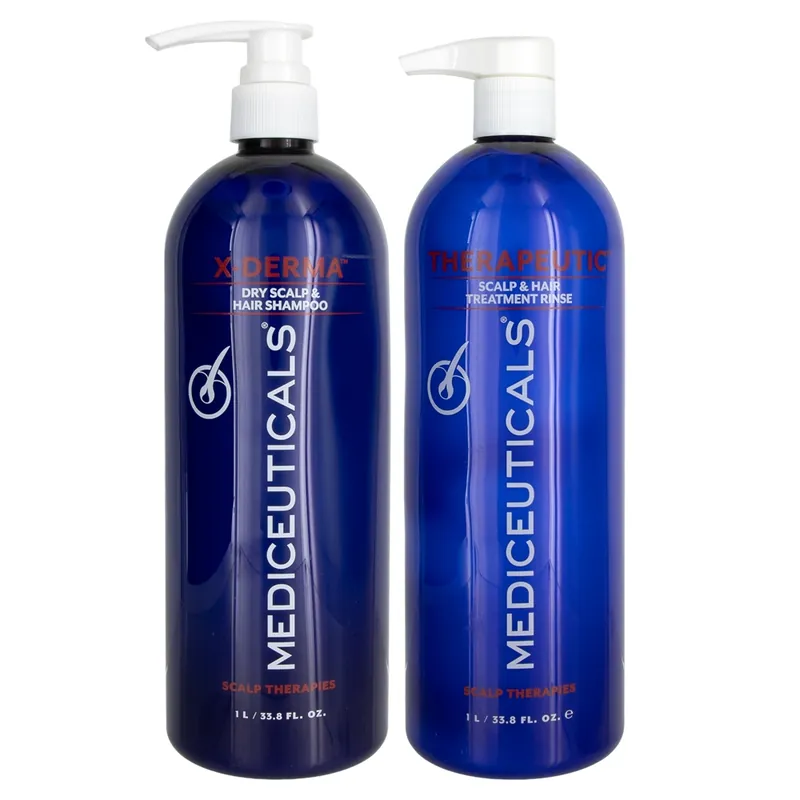 MEDIceuticals X-Derma Dry Scalp & Hair Shampoo & Therapeutic Scalp & Hair Treatment Rinse Duo 33.8 oz 2piece