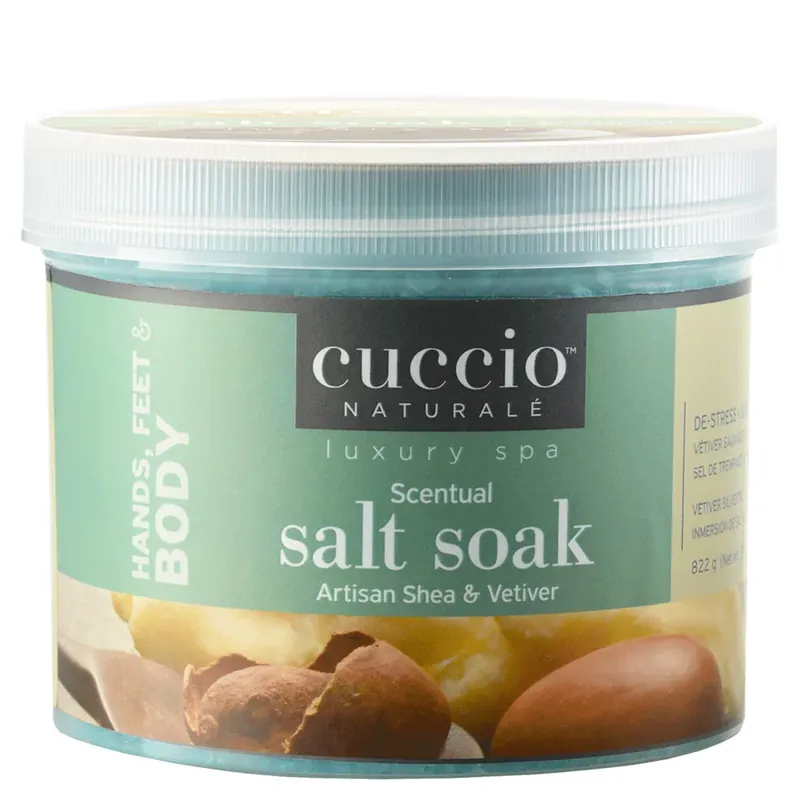 Cuccio Naturale Scentual Salt Soak Artisan Shea & Vetiver 29oz