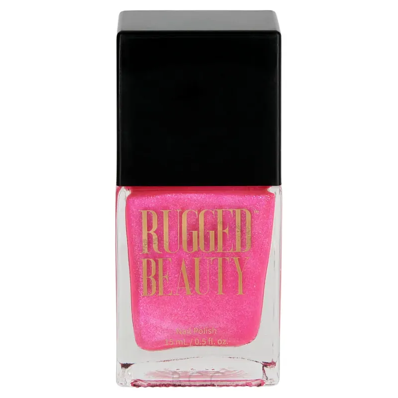 Rugged Beauty Nail Polish - Sand In My Suit Bold Pink Shimmer 0.5oz