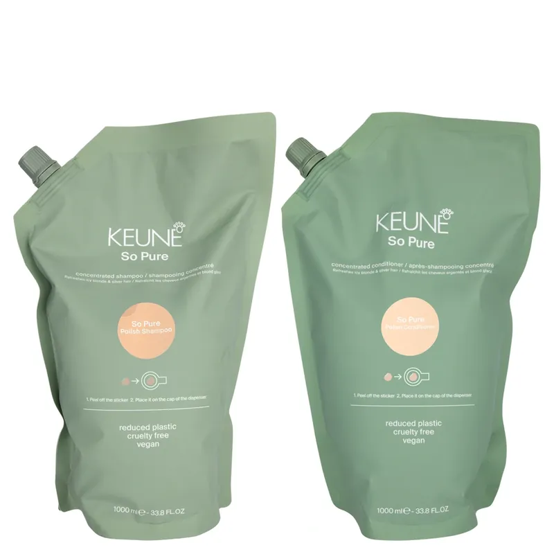 Keune So Pure Polish Concentrated Shampoo & Conditioner 33.8 oz 2piece