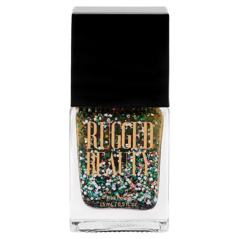 Rugged Beauty Nail Polish - Christmas Tree Multicolored Sparkle 0.5oz