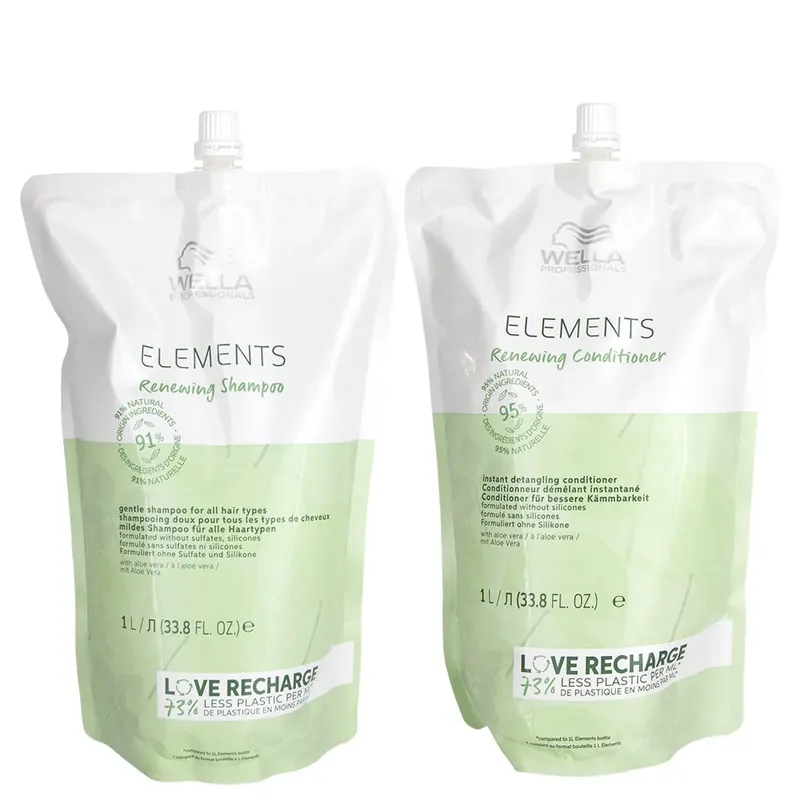 Wella Elements Renewing Liter Shampoo & Conditioner Set 33.8 oz Refill 2piece