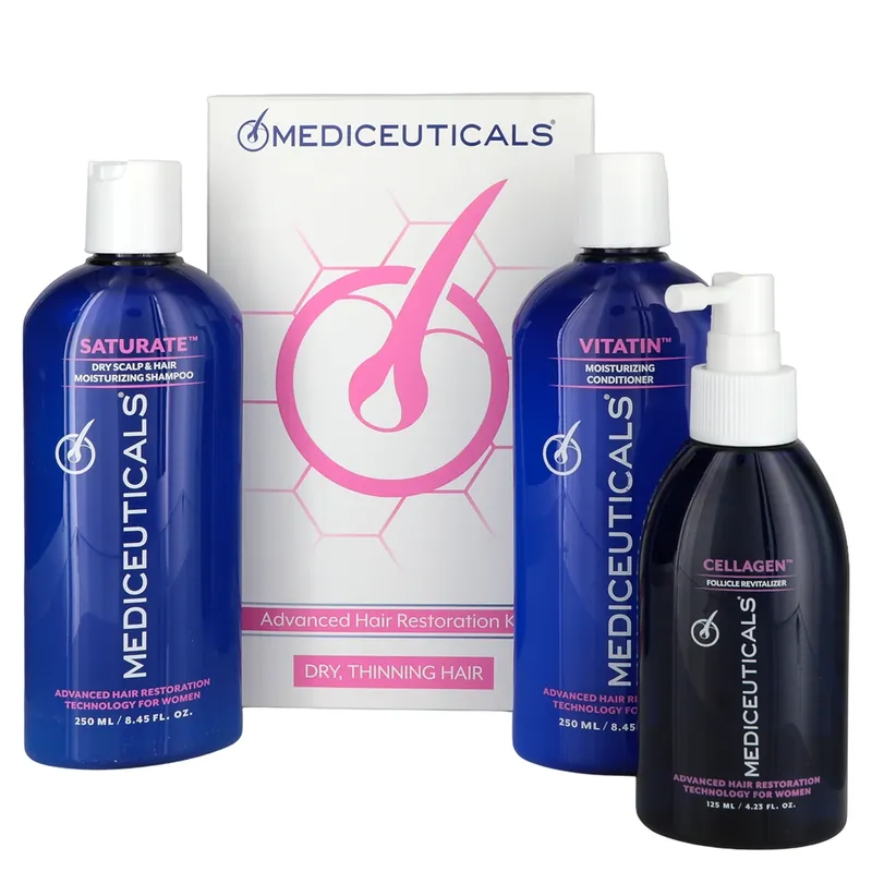 MEDIceuticals Women's Advanced Hair Restoration Kit for Dry, Thinning Hair 3piece