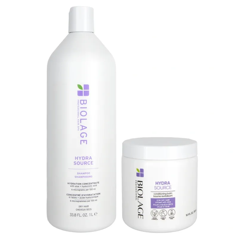 Biolage Hydra Source Shampoo & Conditioning Balm Set 33.8 oz & 16.9 oz 2piece