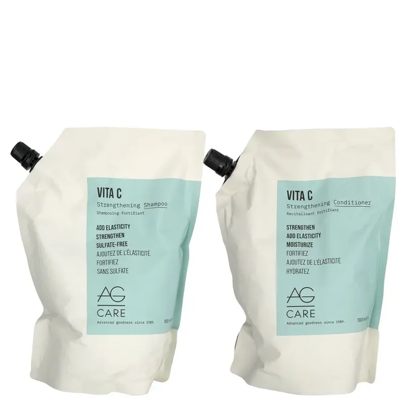 AG Care Vita C Strengthening Shampoo & Conditioner Duo 33.8 oz Refill 2piece
