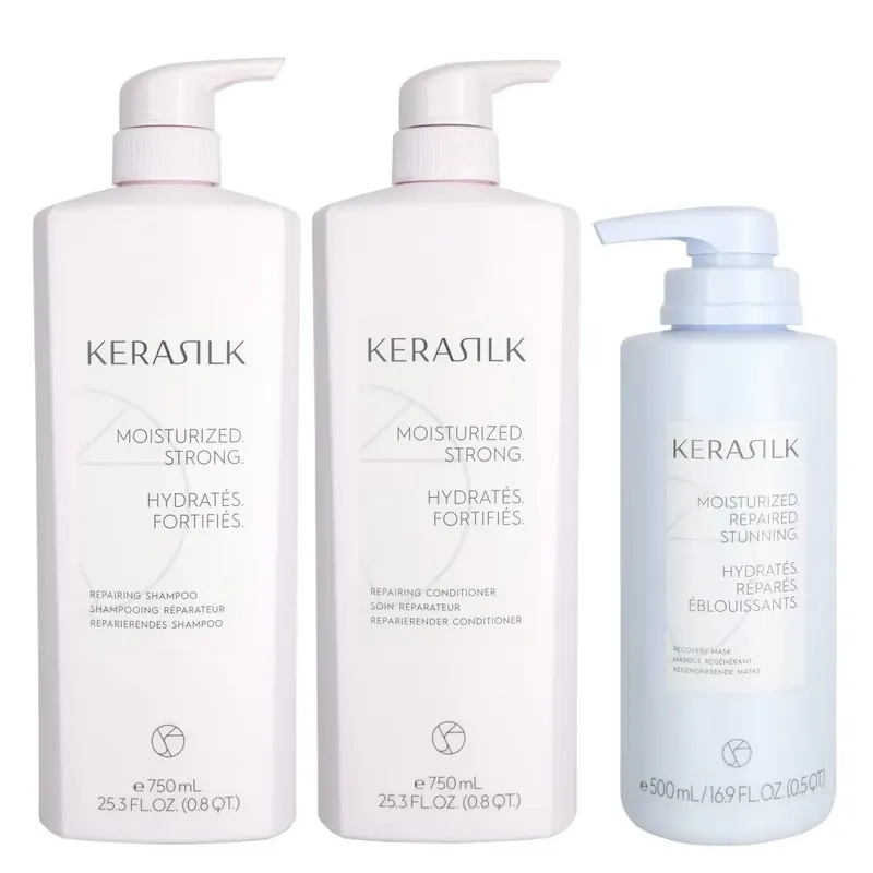 Kerasilk Repairing Shampoo, Conditioner & Recovery Mask Trio