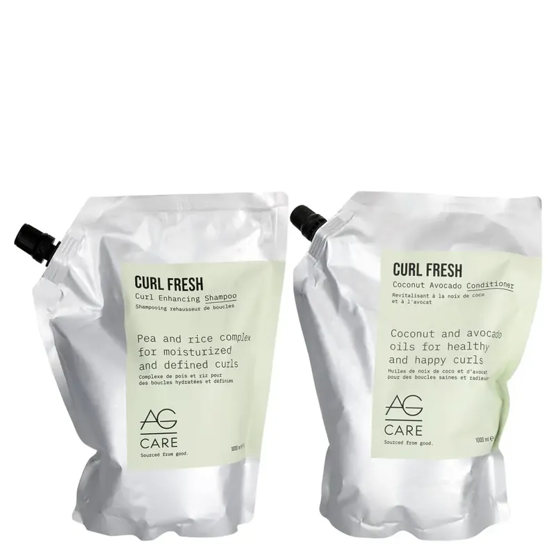 AG Care Curl Fresh Shampoo and Conditioner Set 33.8 oz Refill 2piece