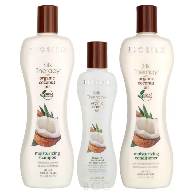 BioSilk Silk Therapy with Natural Coconut Oil Moisturizing System 3piece