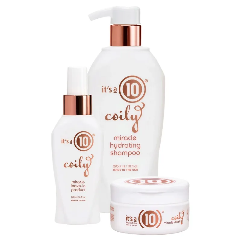 It's A 10 Coily Miracle Hydrating Shampoo, Mask & Leave-In Trio 3piece