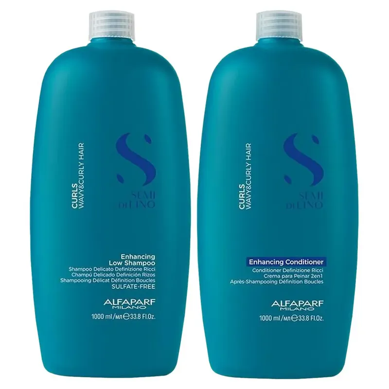 Alfaparf Semi di Lino Curls Enhancing Low Shampoo & Conditioner Set 33.8 oz 2piece