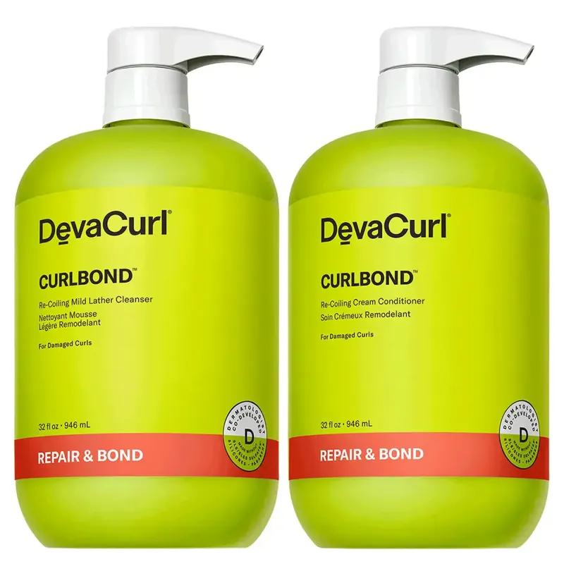 DevaCurl CurlBond Re-Coiling Cleanser & CurlBond Cream Conditioner Duo 33.8 oz 2piece