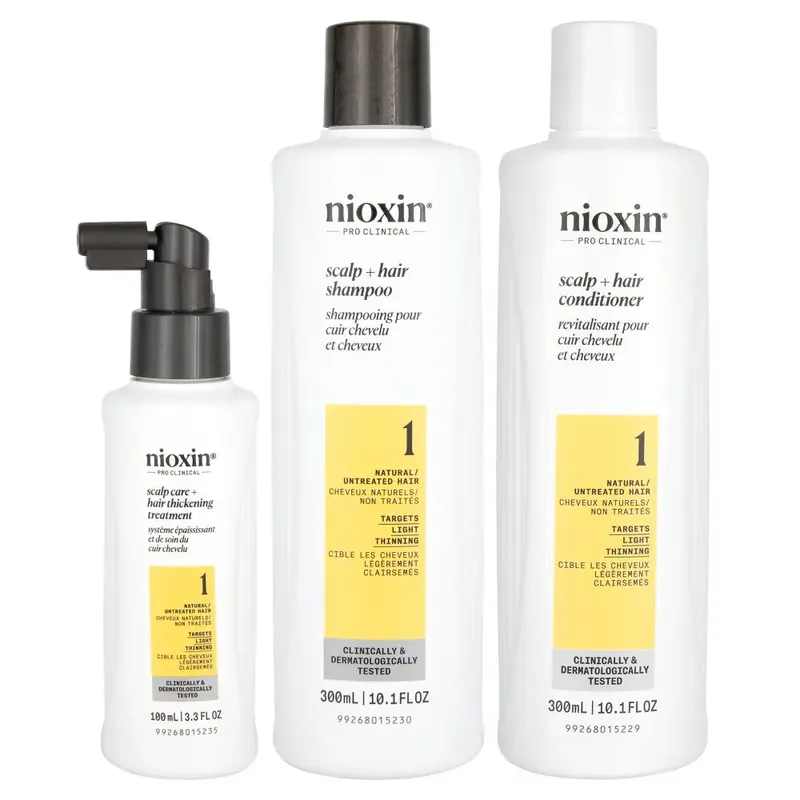 Nioxin Pro Clinical System 1 Kit Natural & Light Thinning Hair 3piece