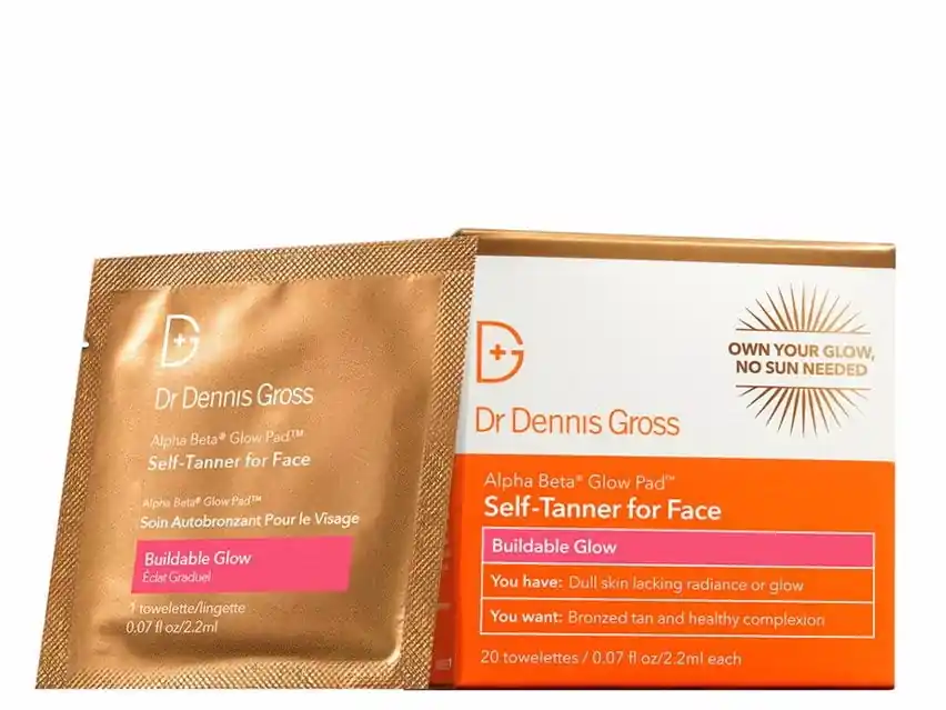 Dr. Dennis Gross Skincare Alpha Beta® Glow Pad Self-Tanner for Face - Buildable Glow (formerly known as Dr. Dennis Gross Skincare Alpha Beta® Glow Pad Self-Tanner for Face - Gradual Glow) 20 Towelettes