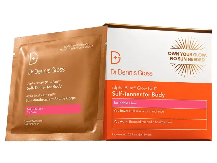 Dr. Dennis Gross Skincare Alpha Beta® Glow Pad Self-Tanner for Body - Buildable Glow (formerly known as Dr. Dennis Gross Skincare Alpha Beta® Glow Pad Self-Tanner for Body - Intense Glow) 8 Applications
