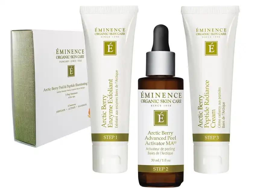 Eminence Organics Arctic Berry Peel & Peptide Illuminating System 3-Piece Kit