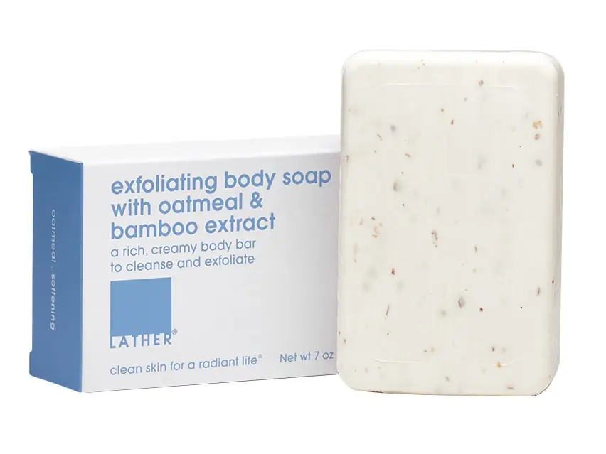 LATHER Exfoliating Body Soap with Oatmeal and Bamboo Extract 7 oz