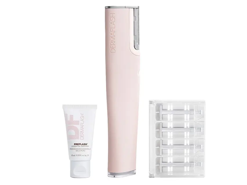 DERMAFLASH LUXE+ Anti-Aging, Exfoliation + Peach Fuzz Removal Set (formerly known as DERMAFLASH LUXE+ Anti-Aging Exfoliation Device) 5-Piece Set