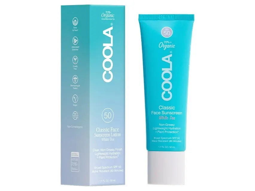 COOLA Organic Classic Face Sunscreen SPF 50 - White Tea (formerly known as COOLA Organic Sport Face Sunscreen Moisturizer SPF 50 - White Tea) 1.7 oz