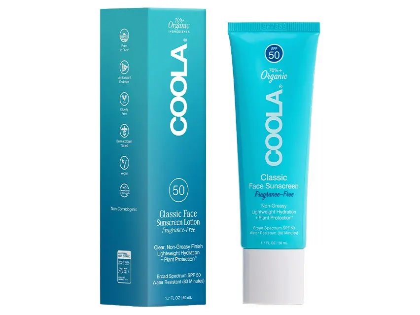COOLA Organic Classic Face Sunscreen SPF 50 - Fragrance-Free 1.7 fl oz