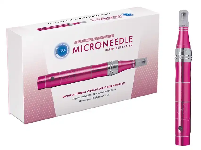 ORA Deluxe Rechargeable & Cordless Electric Microneedle Derma Pen System 4-Piece Set