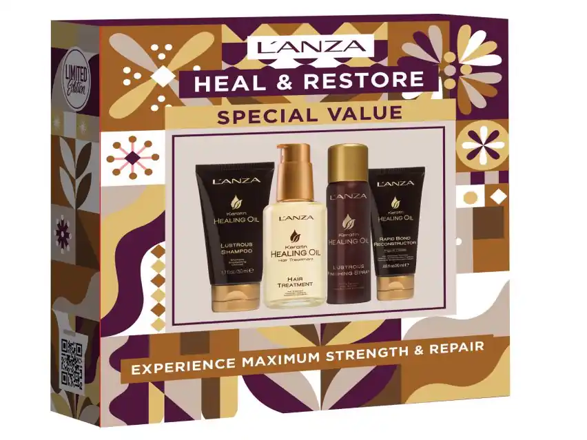 L'ANZA Heal & Restore Keratin Healing Oil Travel Kit - Limited Edition 3-Piece Set