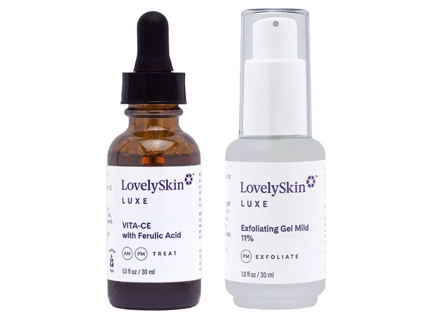 LovelySkin LUXE VITA-CE with Ferulic Acid & Exfoliating Gel Mild 11% Duo