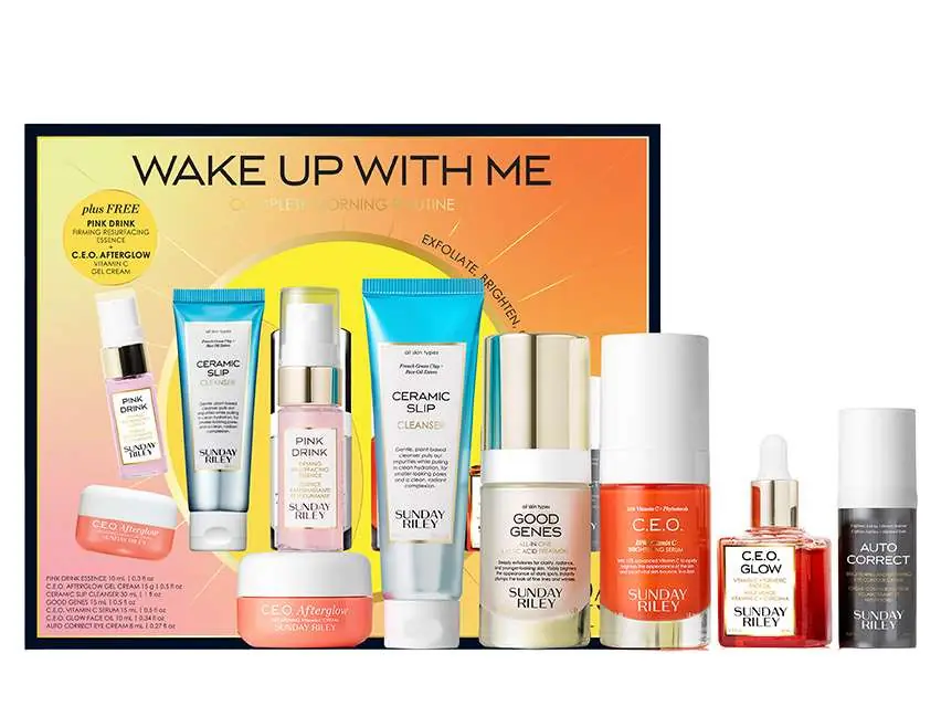 Sunday Riley Wake Up With Me Complete Brightening Morning Skincare Set 7-Piece Set