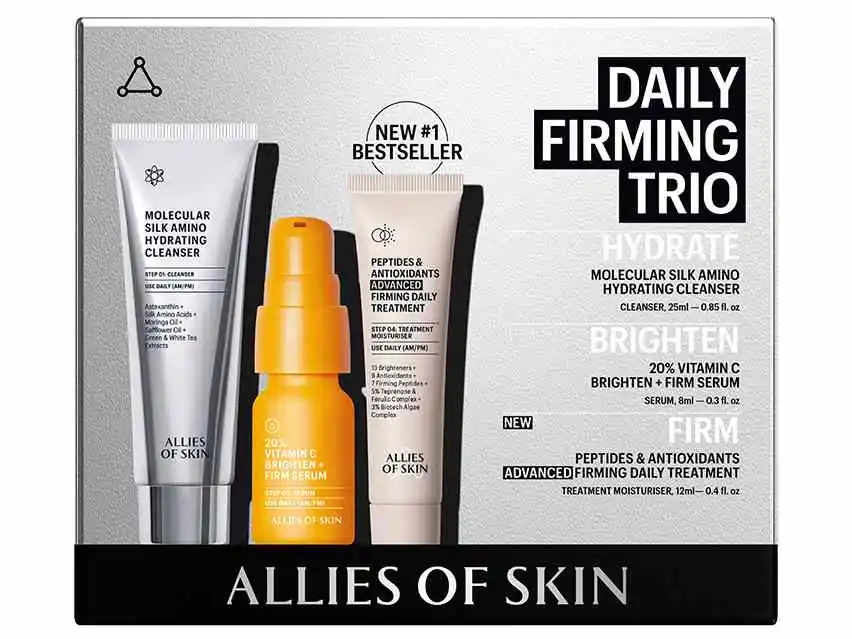 Allies of Skin Daily Firming Trio Anti-Aging Skincare Kit 3-Piece Set