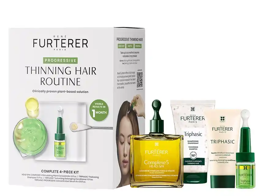 Rene Furterer Triphasic Progressive Thinning Hair Routine (formerly known as Rene Furterer Progressive Thinning Hair Ritual) 4-Piece Set