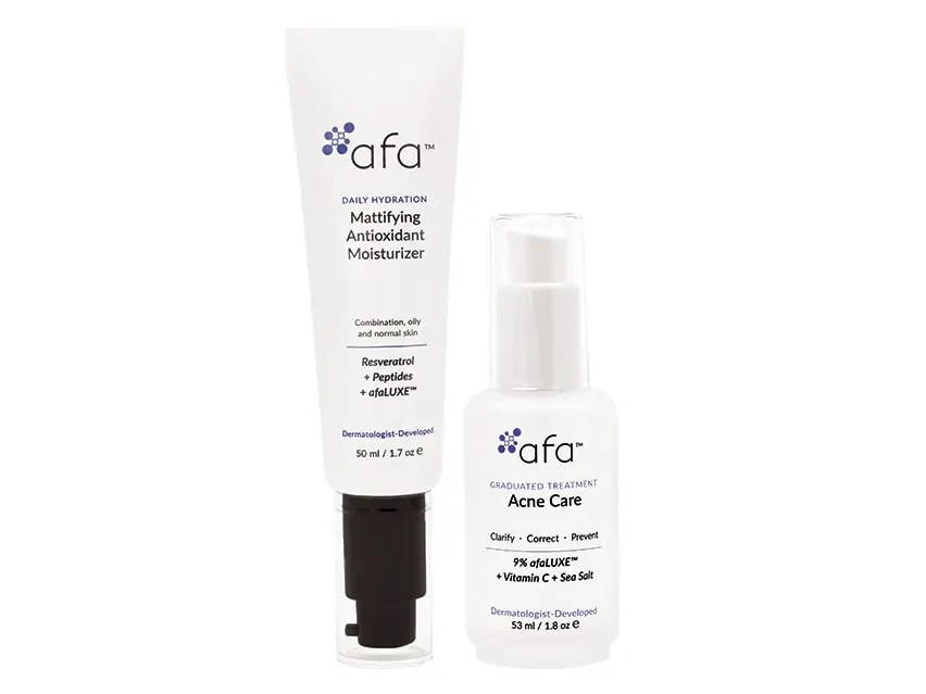 afa Mattifying Antioxidant Moisturizer & Acne Care Duo
