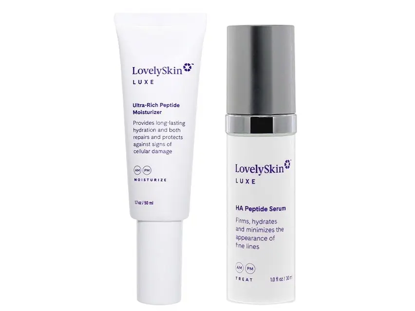 LovelySkin LUXE HA Peptide Serum & Ultra-Rich Peptide Moisturizer