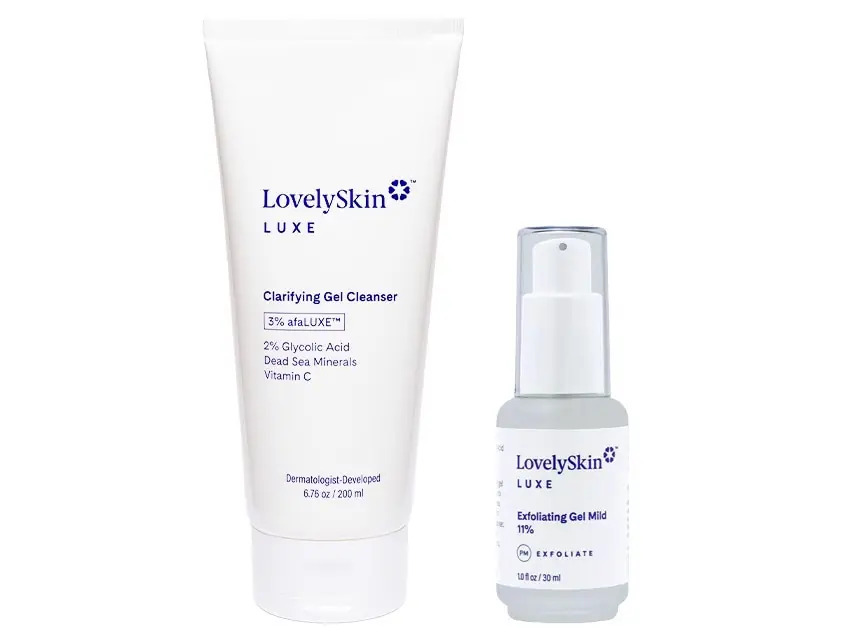 LovelySkin LUXE Clarifying Gel Cleanser & Exfoliating Gel Mild 11%